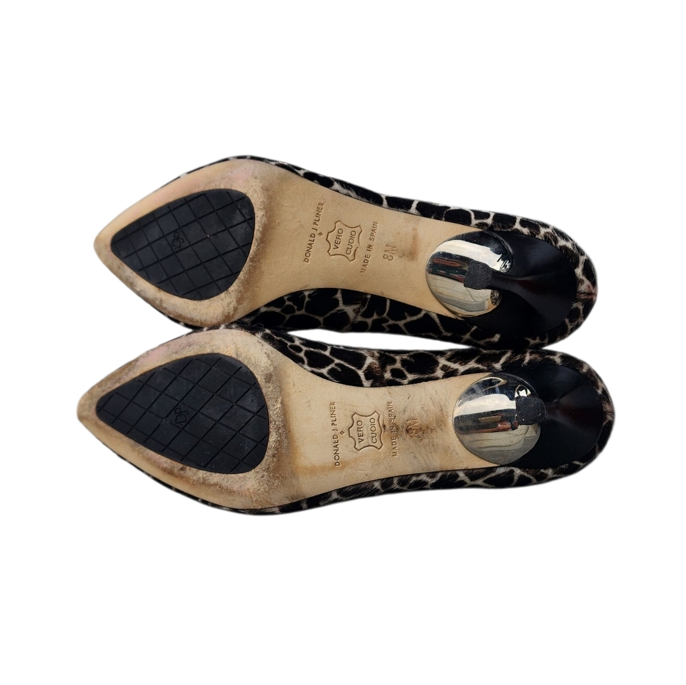 Donald Pliner Treva Calf Hair Animal Print Pointed Toe Pumps 8M - Picture 9 of 11